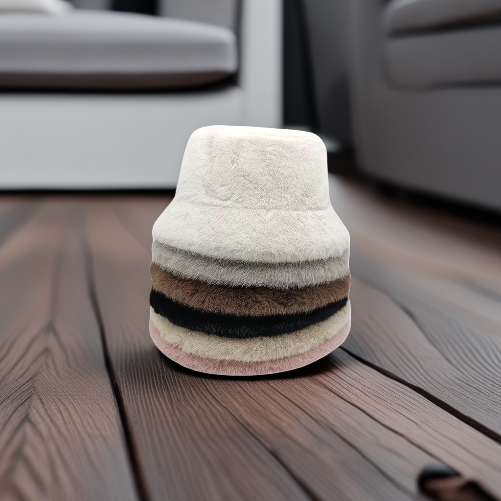 The white plush fisherman's hat is warm and flattering for the face in autumn and winter. It's a casual and versatile Korean-style hat Specification image