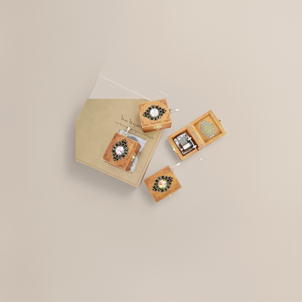 Wooden music box, hand-cranked music box, retro decorative item as a gift for my girlfriend's birthday