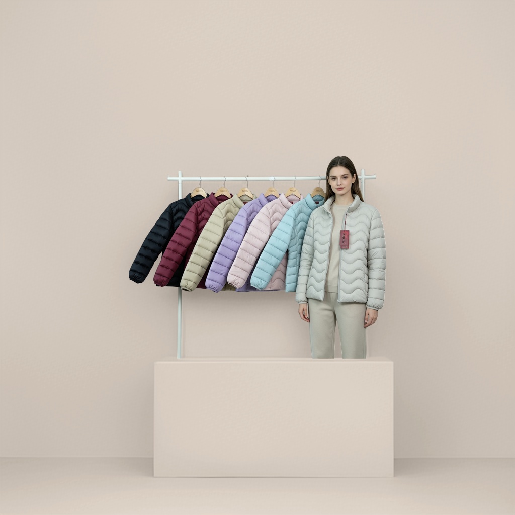 Seven colorful down cotton-padded jackets are fashionable, casual and warm details Picture