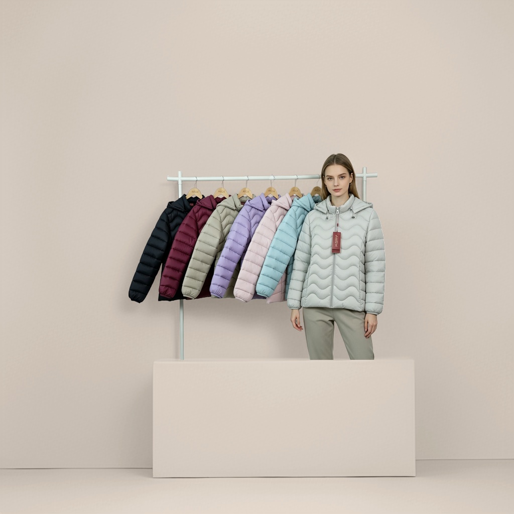 Women's cotton-padded clothes, winter wear, thickened warm cotton-padded clothes, hooded jackets, women's clothing