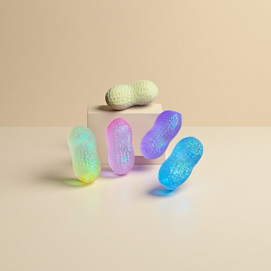 Colorful peanut-shaped candies, children's snacks, and fun gummy candies are available in a variety of colors details Picture