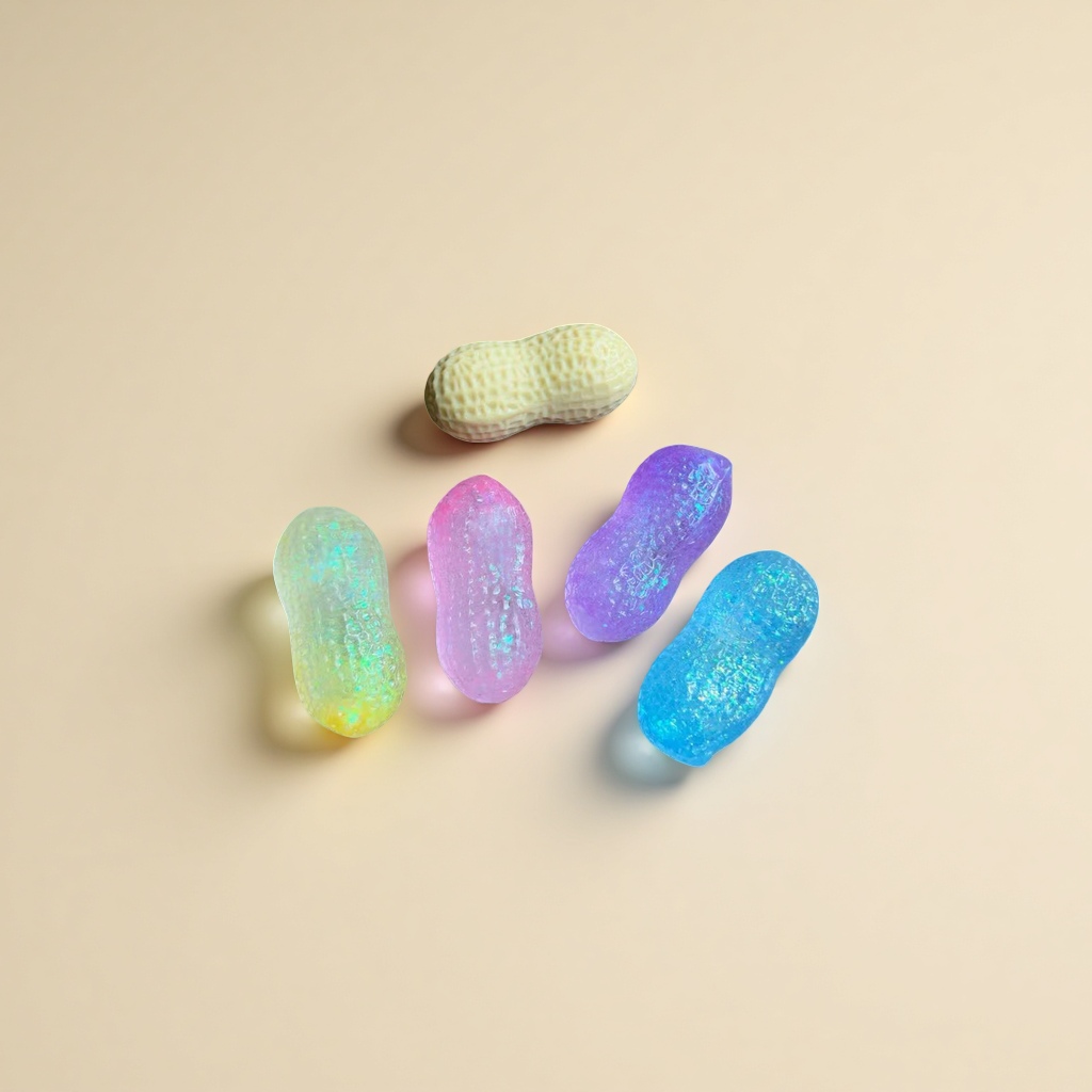 Colorful peanut-shaped candies, children's snacks, and fun gummy candies are available in a variety of colors Specification image