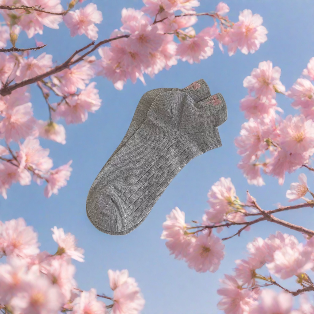 灰色条纹短袜纯棉吸汗透气男女同款基础款