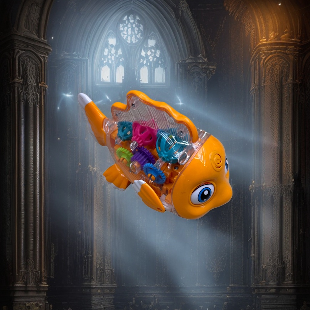 The orange fish-shaped children's educational toy is safe, non-toxic, flexible and resistant to biting Application Scenario