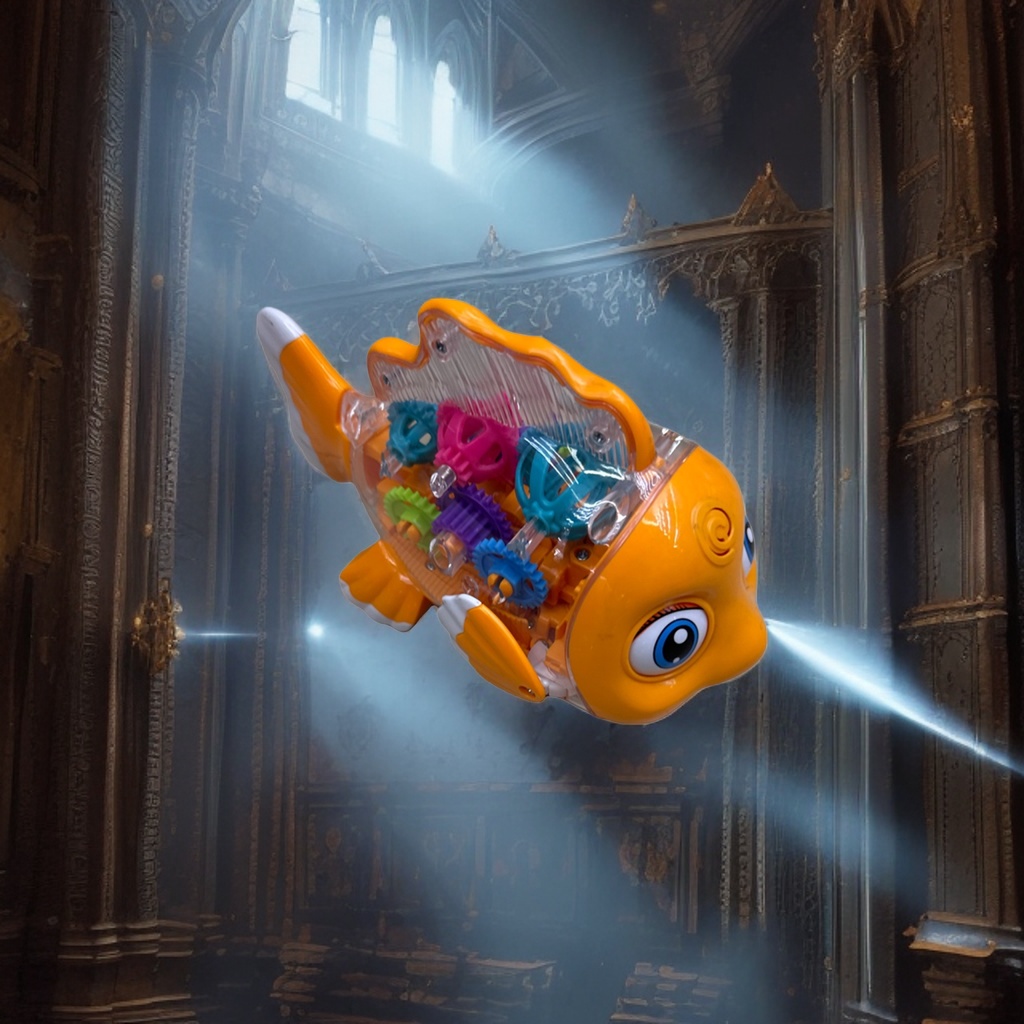 The orange fish-shaped children's educational toy is safe, non-toxic, flexible and resistant to biting Specification image