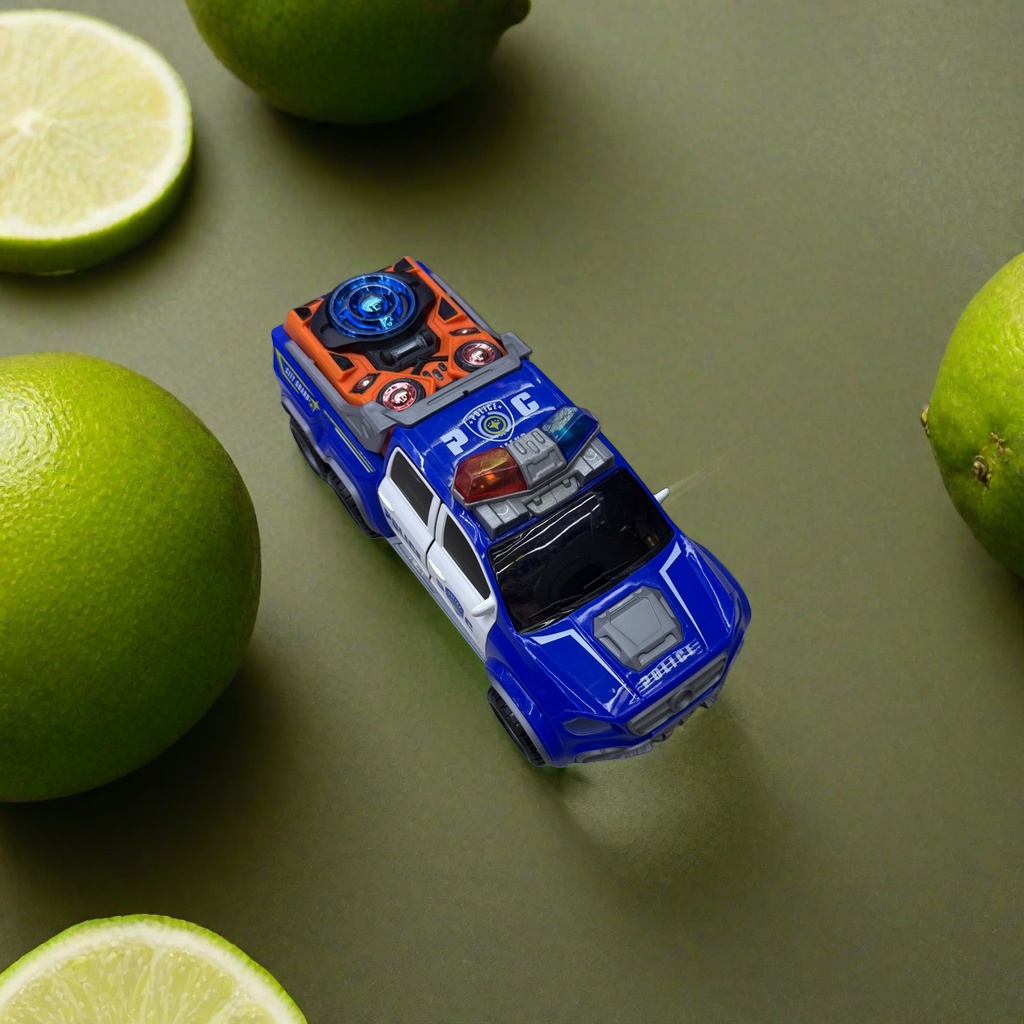 Blue police car toy children's educational simulation voice-activated remote control car Specification image