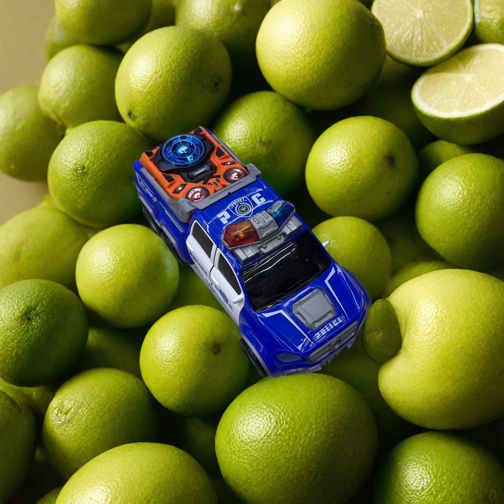 Blue police car toy children's educational simulation voice-activated remote control car Application Scenario