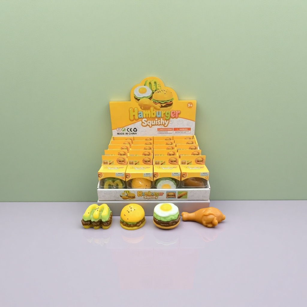 Yellow hamburger toy display stand, children's educational decorative items, home decoration creative storage rack details Picture