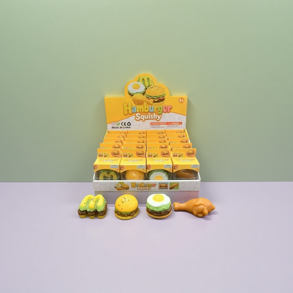 Yellow hamburger toy display stand, children's educational decorative items, home decoration creative storage rack Specification image