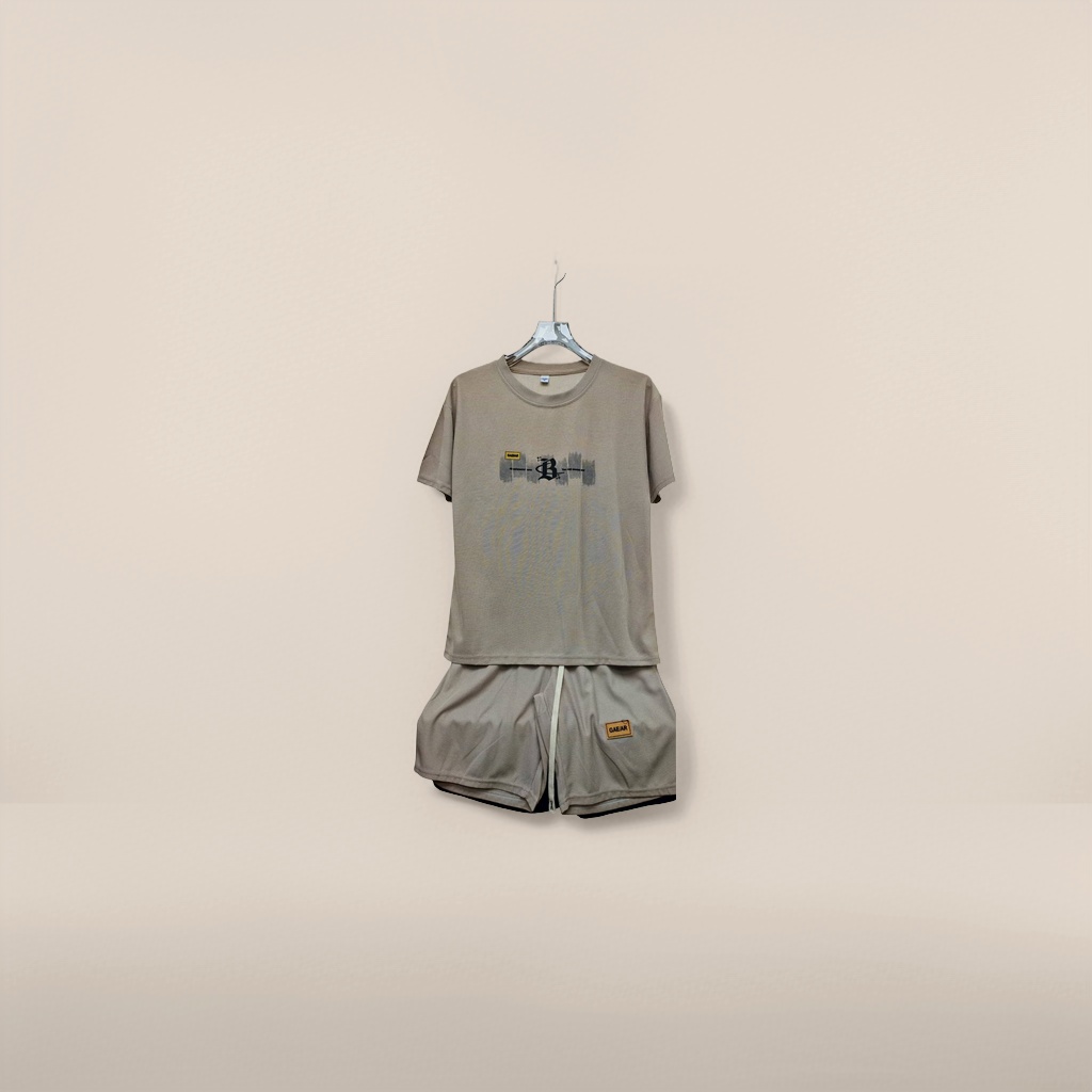 Men's casual, loose and quick-drying fitness two-piece sportswear set Specification image