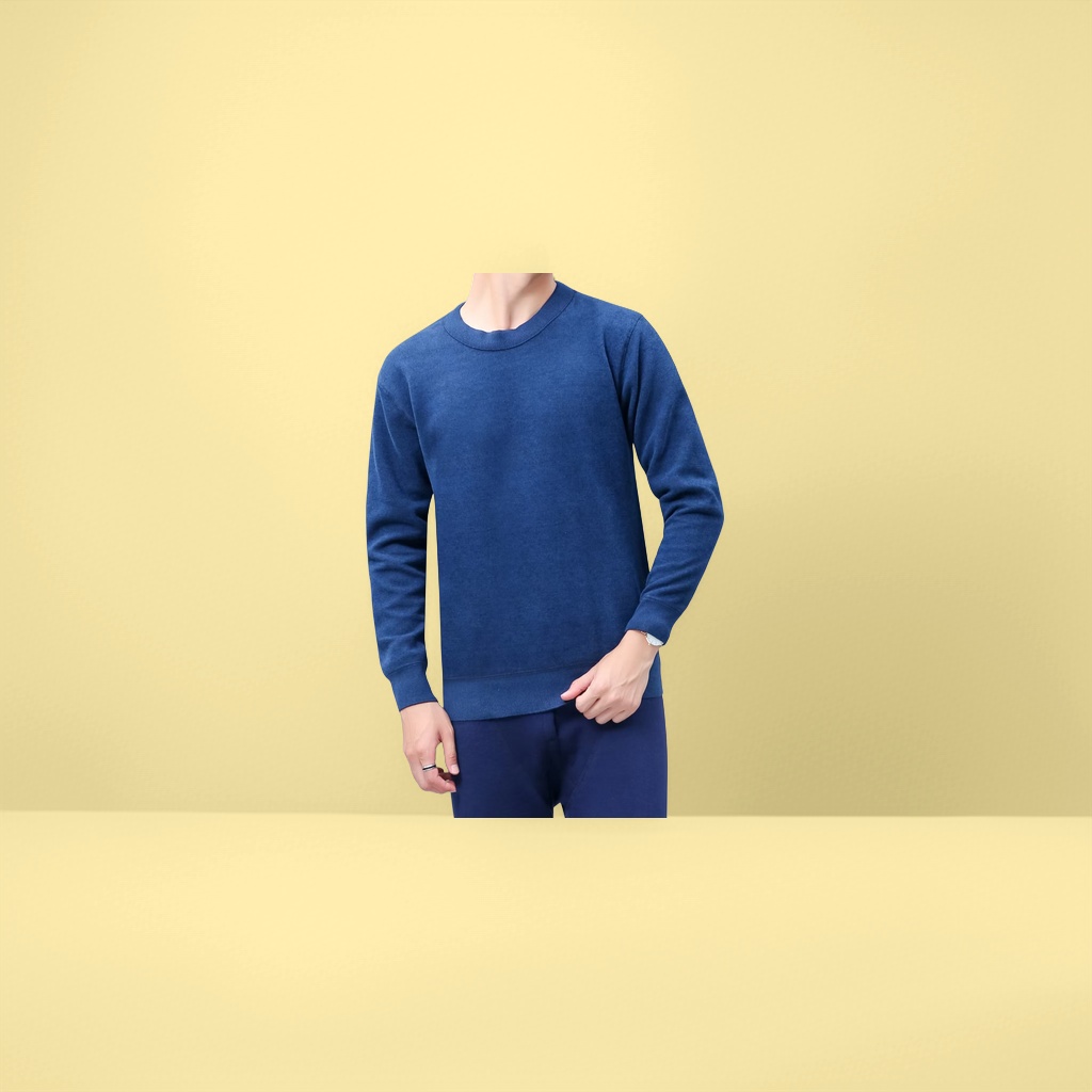A red round-neck pure cotton sweater is a loose and warm base layer for men in autumn and winter Specification image