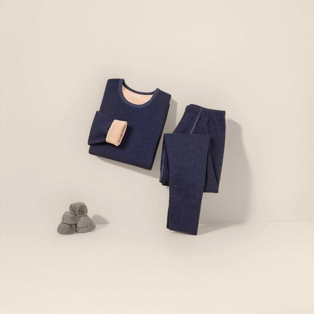 Navy blue thickened warm home wear set for women, comfortable and soft for autumn and winter Application Scenario