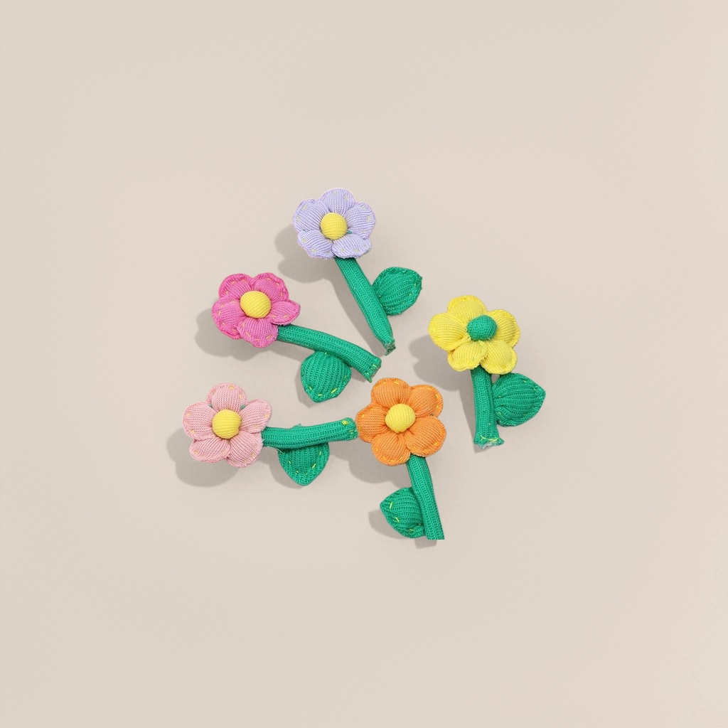 彩色针织花朵装饰品 手工编织家居摆件创意毛线花