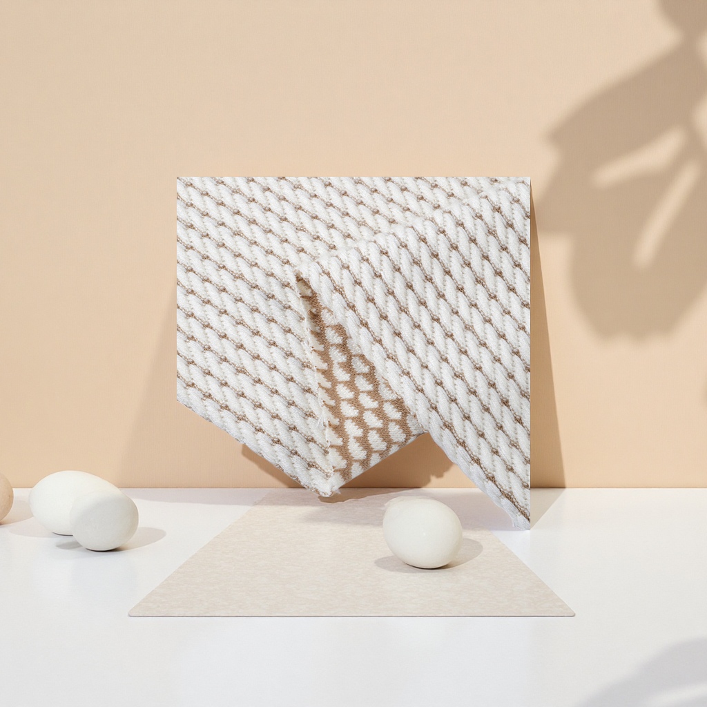 Beige, brown, diamond-shaped checkered knitted fabric with a width of 150cm, a knitted cotton blend fabric Application Scenario