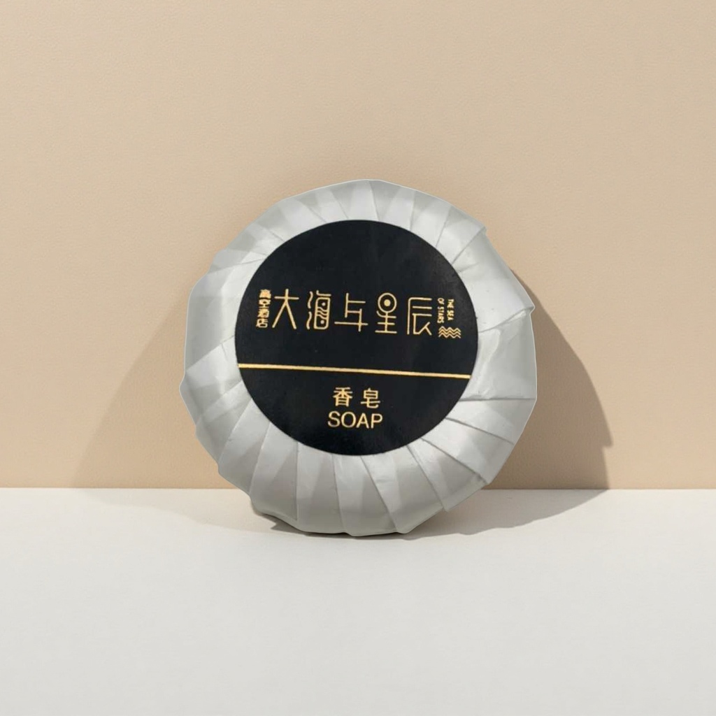 白色花瓣托盘装黑色标签香皂 清新淡雅家居香氛皂细节图