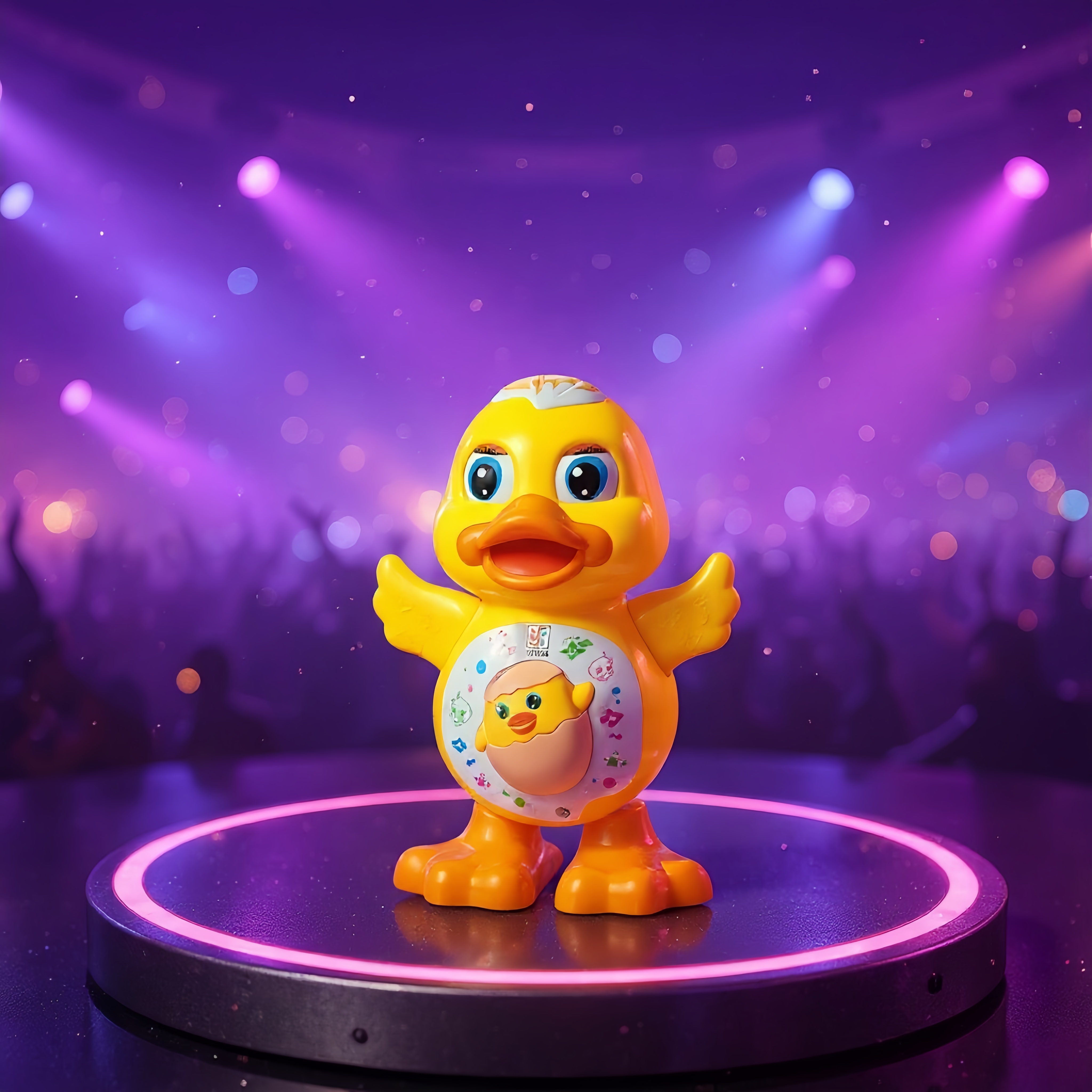 Yellow dancing duck children's educational toy, a cute cartoon plush toy that can move and make sounds Application Scenario