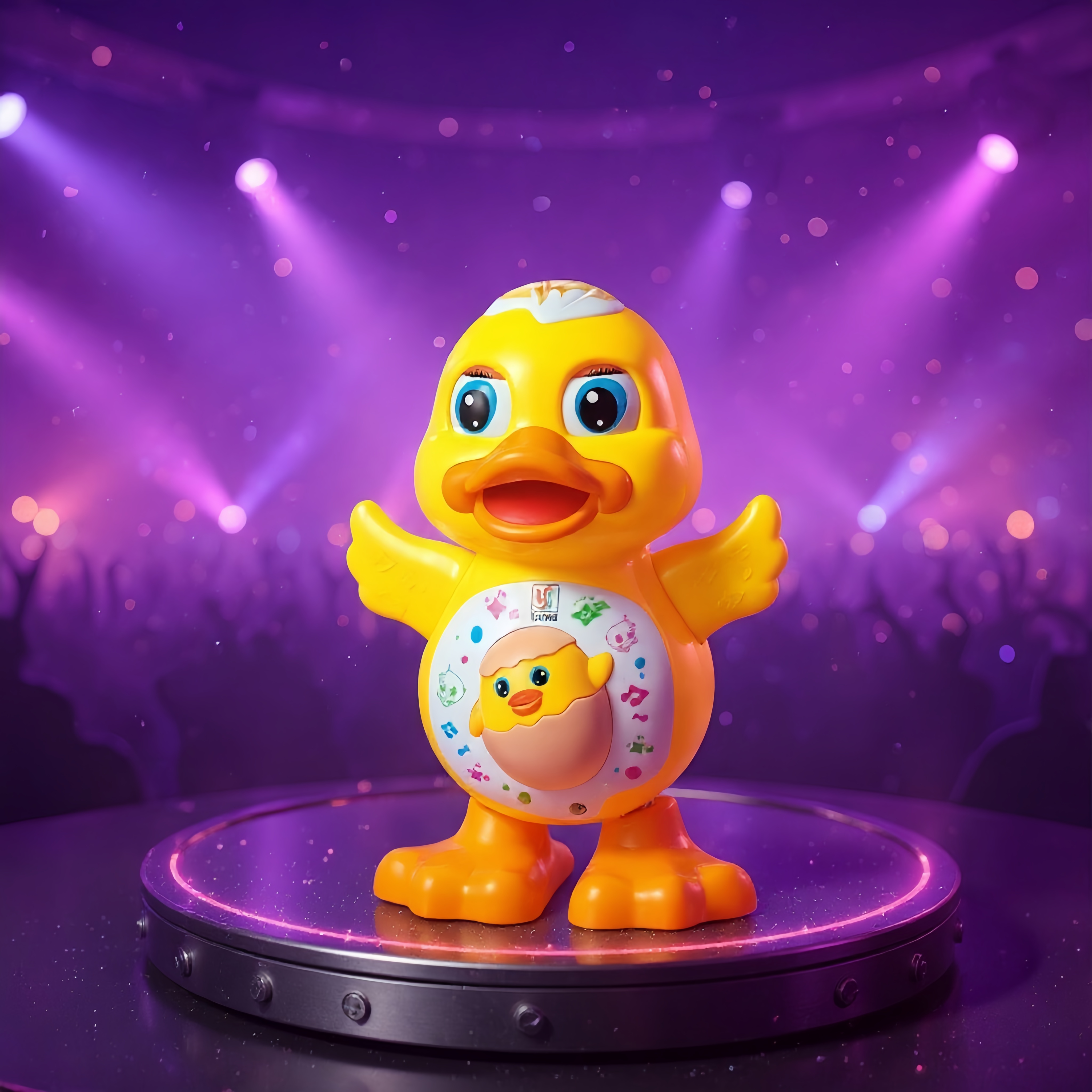 Yellow dancing duck children's educational toy, a cute cartoon plush toy that can move and make sounds details Picture