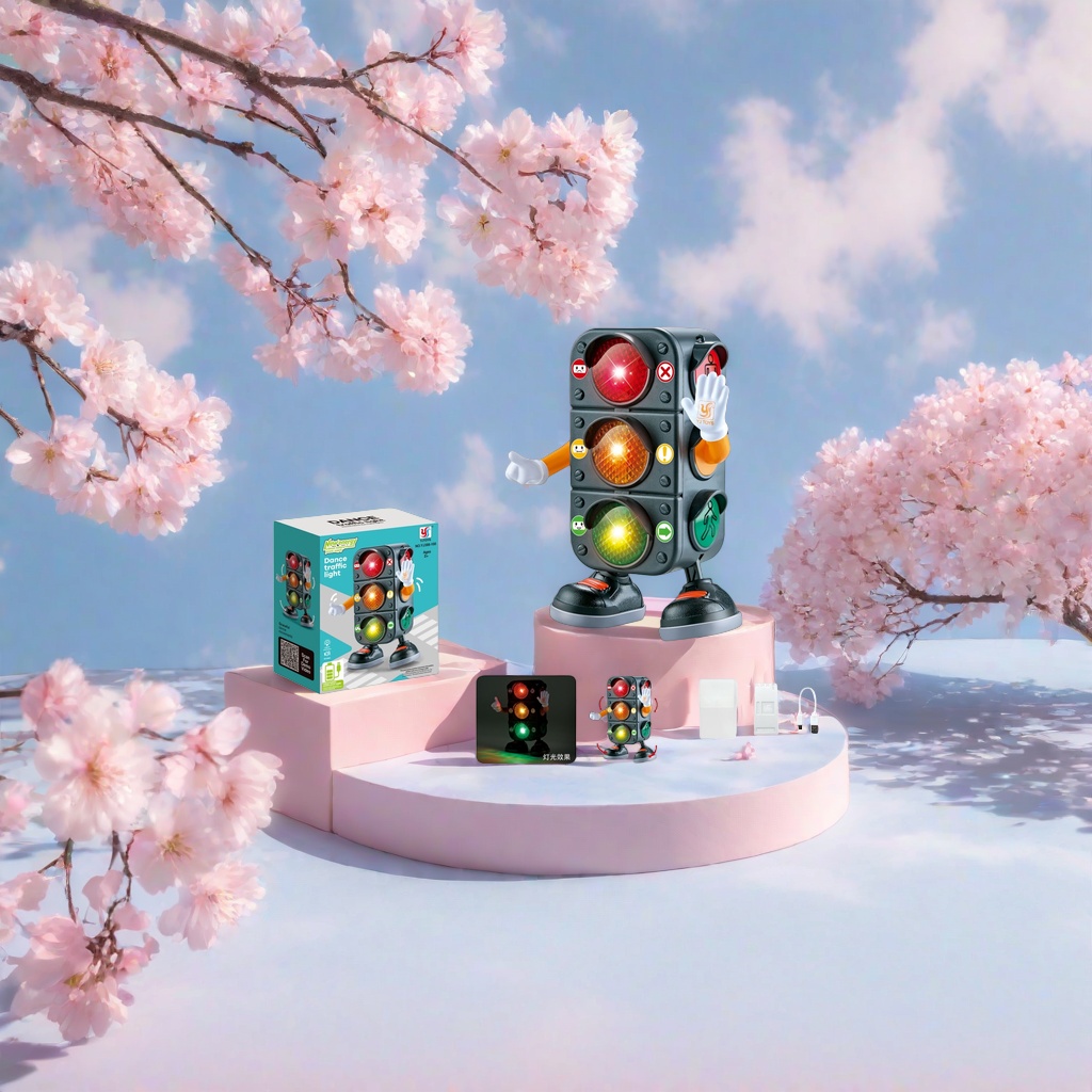 Black dancing traffic light toy children's educational interactive audio-visual toy details Picture