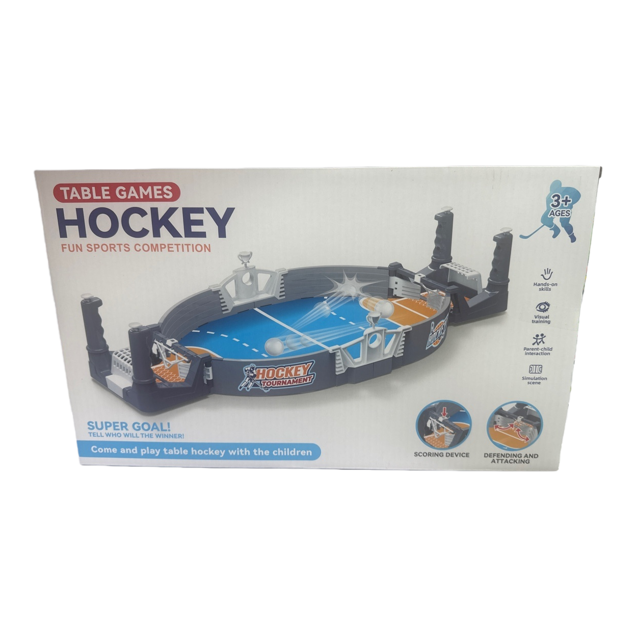 白色包装盒桌游hockey玩具白底实物图
