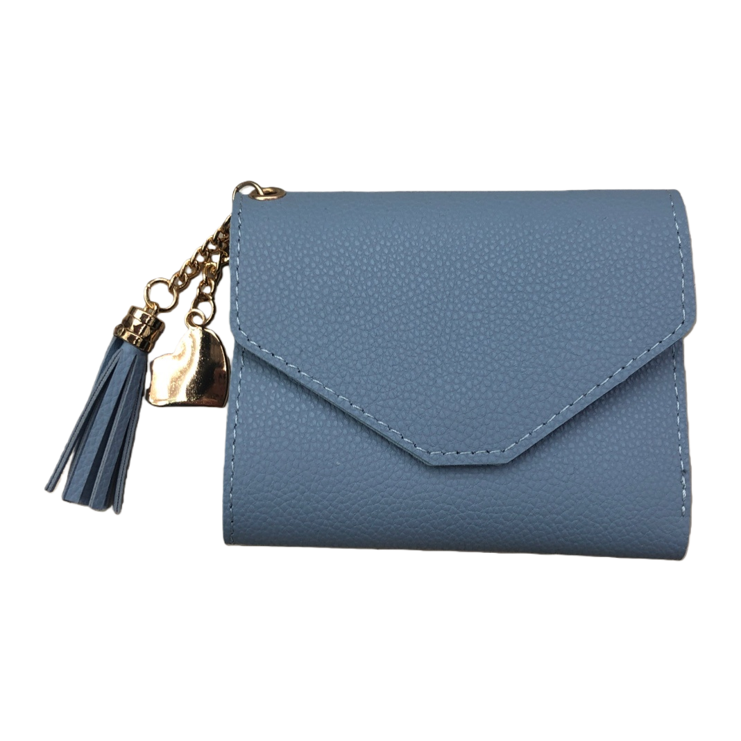 Light blue lightweight folding wallet, suitable for both men and women, small size Item Picture