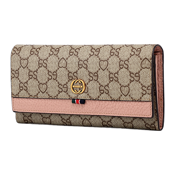 Beige printed genuine leather wallet, a simple and fashionable long wallet for ladies Item Picture