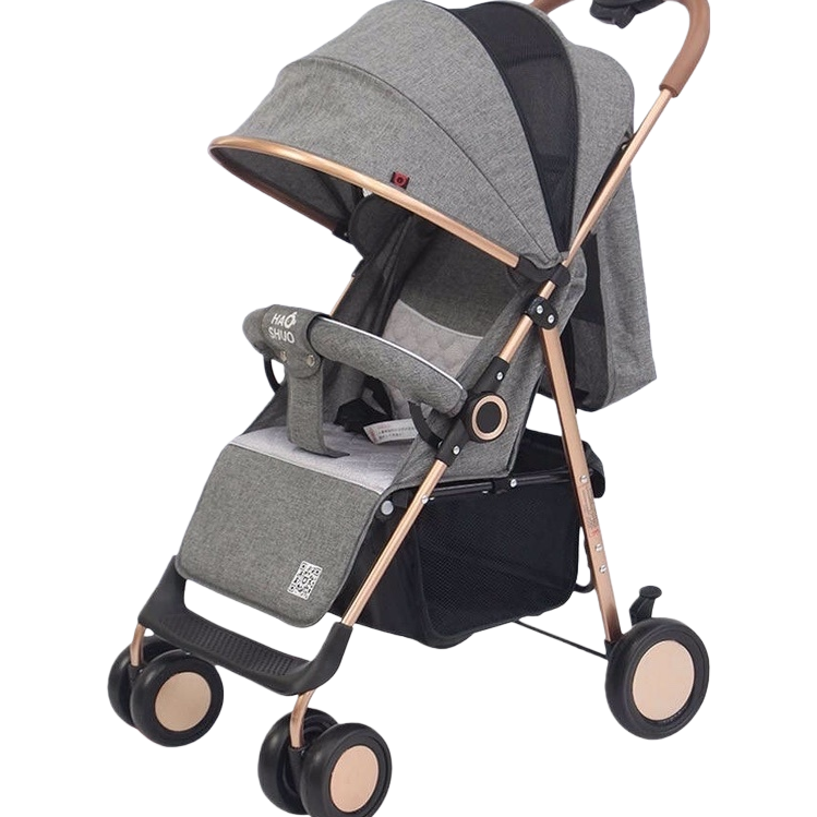 Carro de bebé gris ligero plegable puede sentarse y acostarse antichoque alto paisaje baby trolley Item Picture