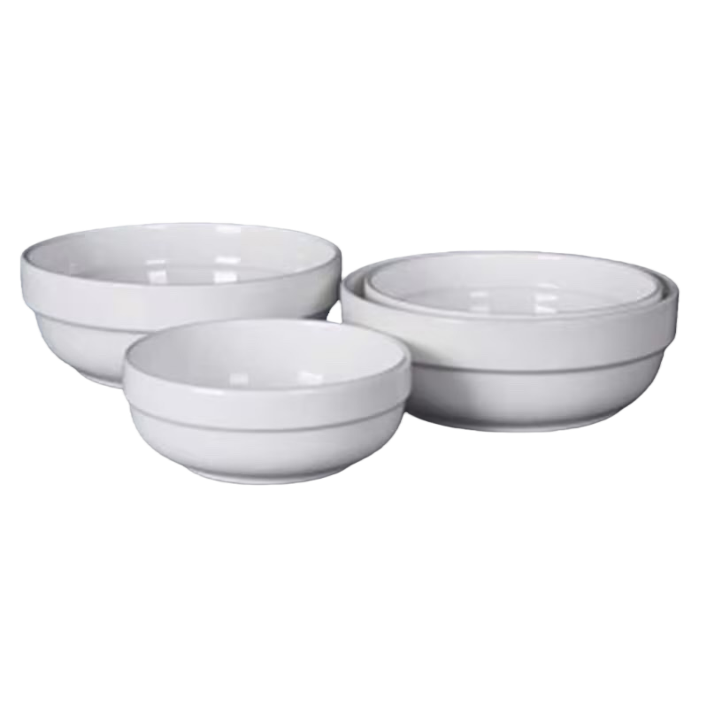 The white edge guard bowl is a household ceramic tableware with a simple Nordic style and heat-resistant edge design Item Picture