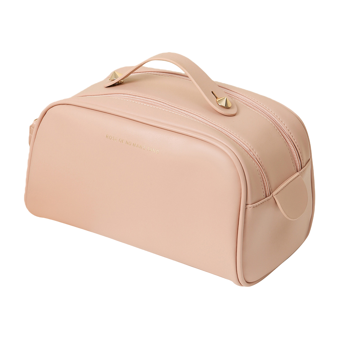 The pink makeup bag for women is a large-capacity portable travel storage bag that is simple and fashionable Item Picture