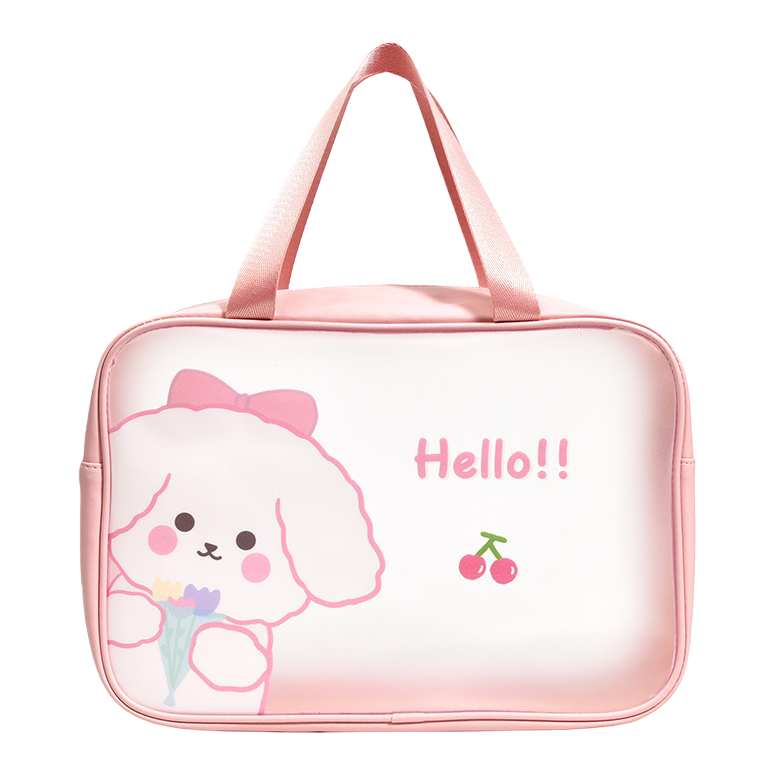 Pink cartoon puppy handbag, a fashionable and casual single-shoulder bag for women, small size and light storage Item Picture