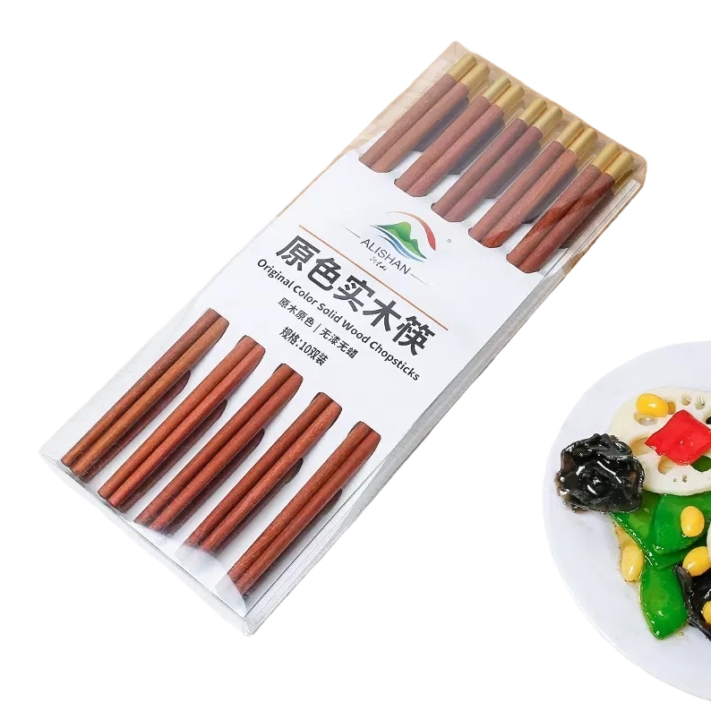 Natural-color solid wood chopsticks gift box set of natural and eco-friendly household tableware Item Picture