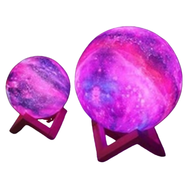 紫色星空月亮灯白底实物图