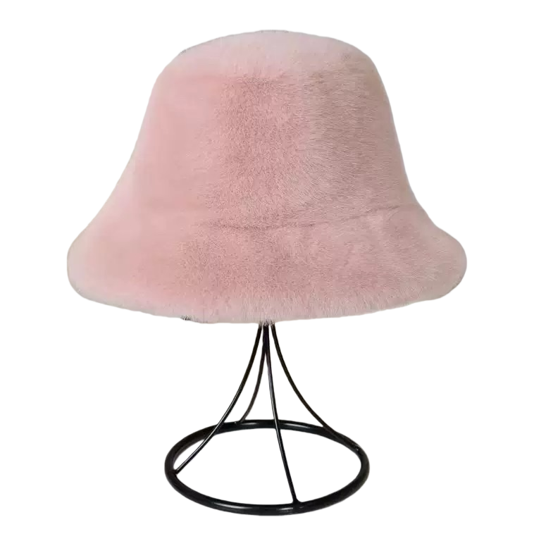 Pink plush fisherman's hat, a warm and face-enhancing little Korean-style casual and versatile hat for autumn and winter Item Picture