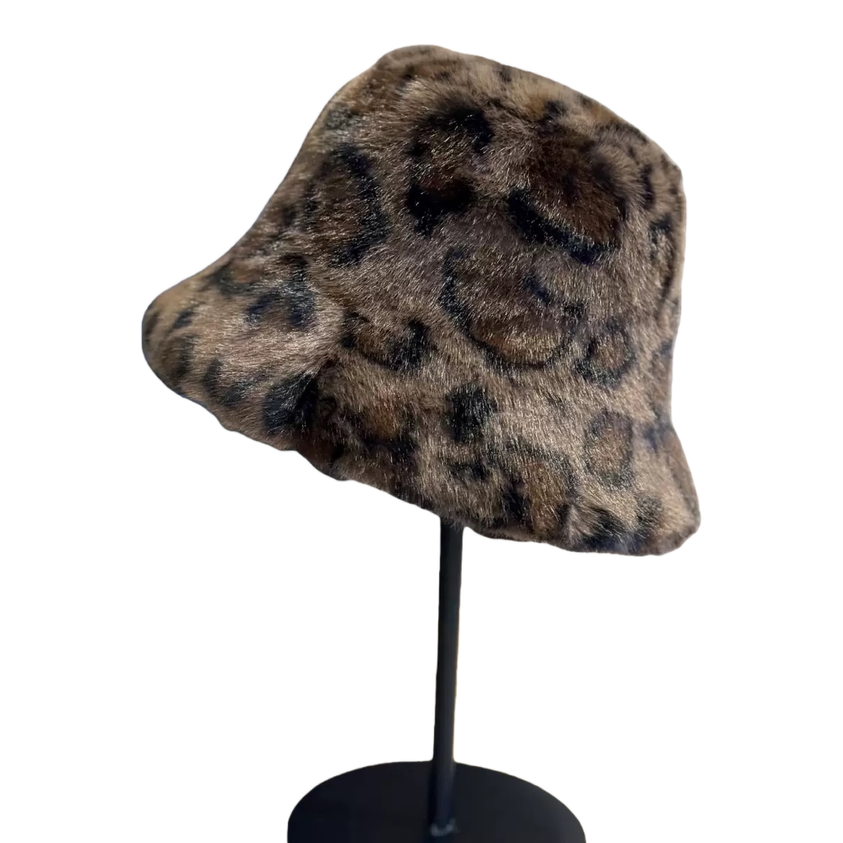 Leopard-print plush fisherman's hat, a small Korean-style casual hat that keeps you warm and looks good on your face in autumn and winter Item Picture