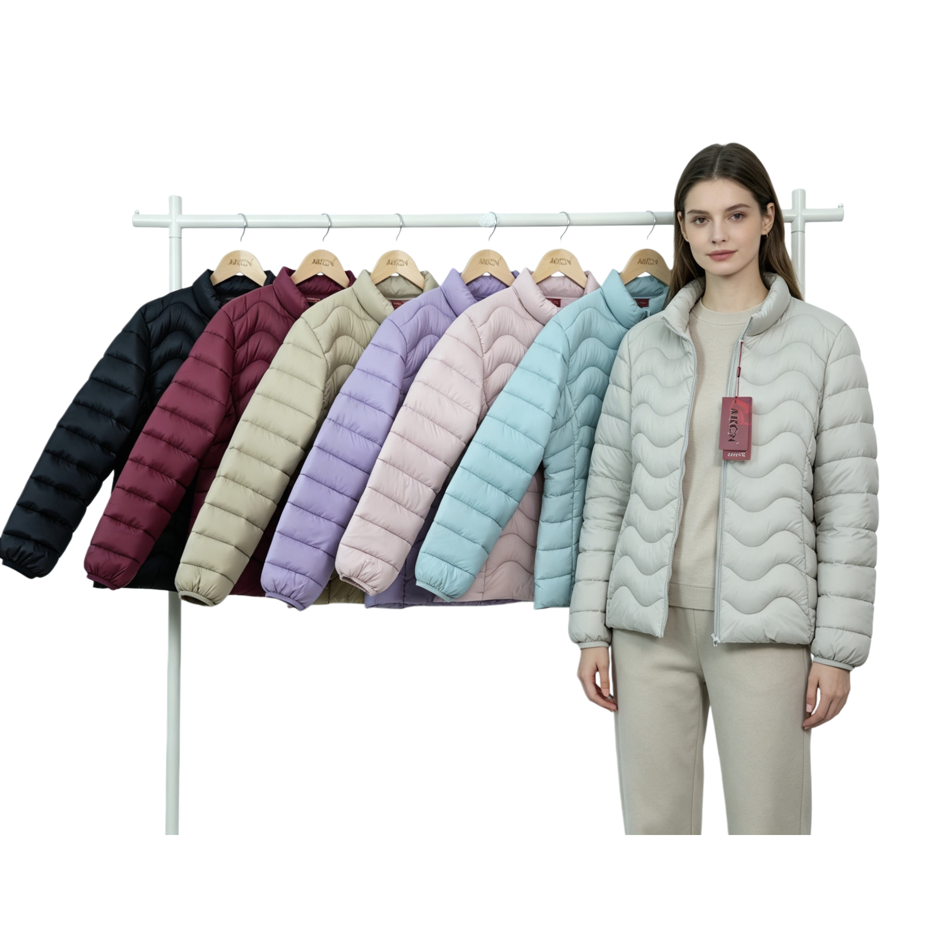 Seven colorful down cotton-padded jackets are fashionable, casual and warm Item Picture