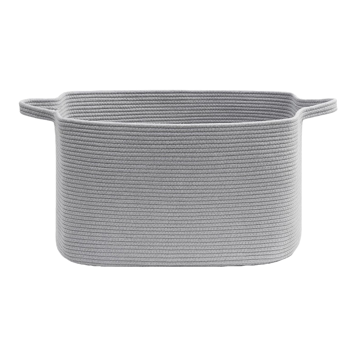 Grey rope woven storage basket for home organization, rattan woven storage basket, suitable for both living room and bedroom Item Picture