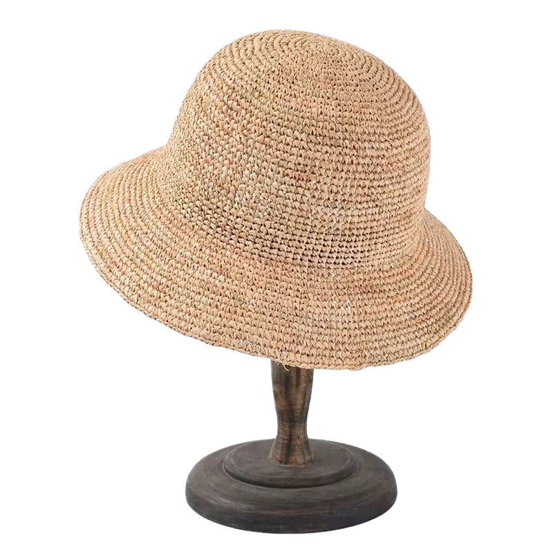 Beige woven straw hat for women, summer sun protection hat, casual vacation straw woven hat Item Picture