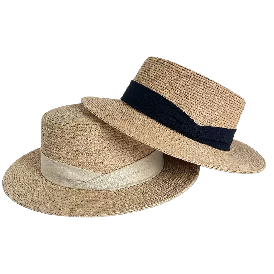 Beige straw woven hat, Korean adult hat, women's summer Korean straw hat, sun protection hat, sun and beach vacation hat Item Picture