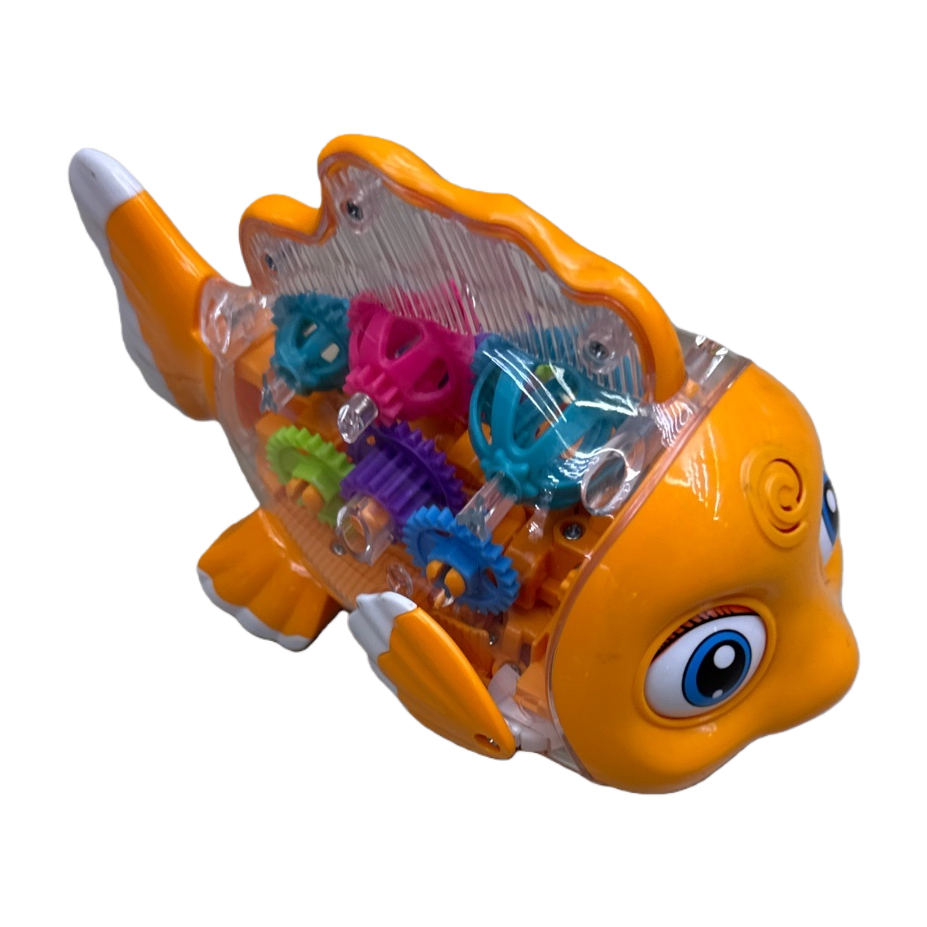 The orange fish-shaped children's educational toy is safe, non-toxic, flexible and resistant to biting Item Picture