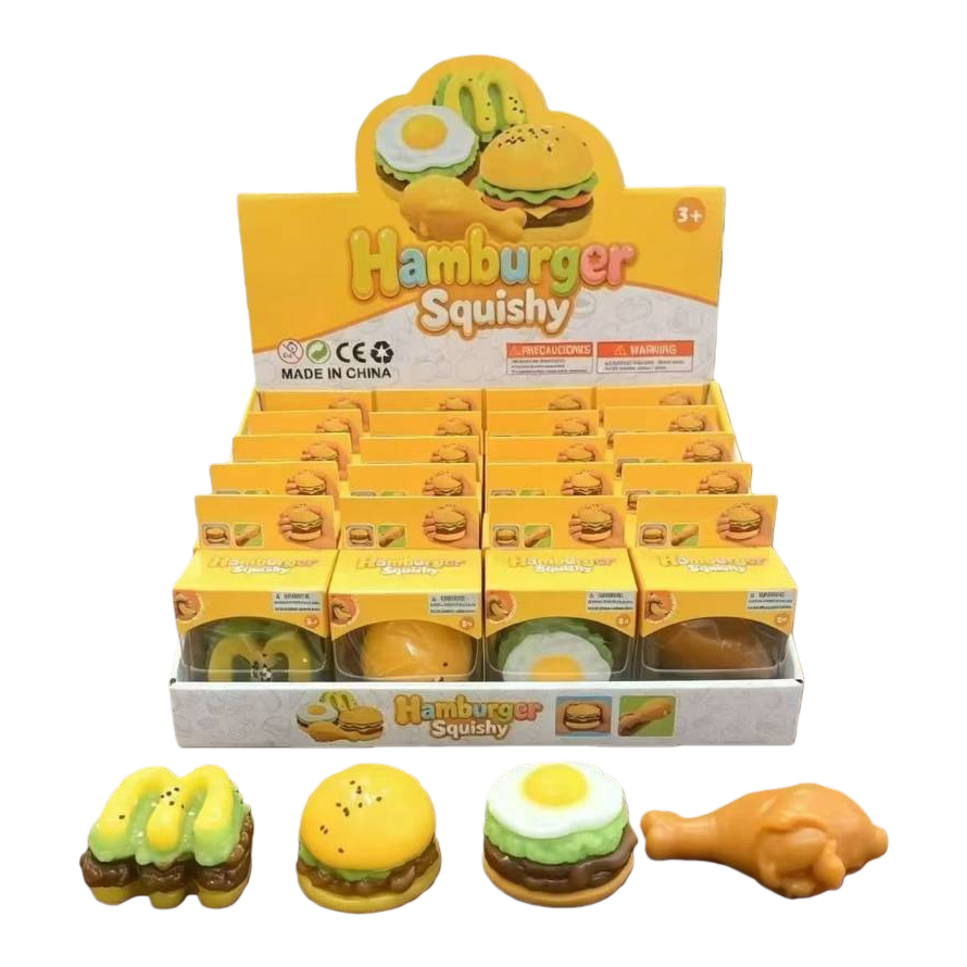 Yellow hamburger toy display stand, children's educational decorative items, home decoration creative storage rack Item Picture