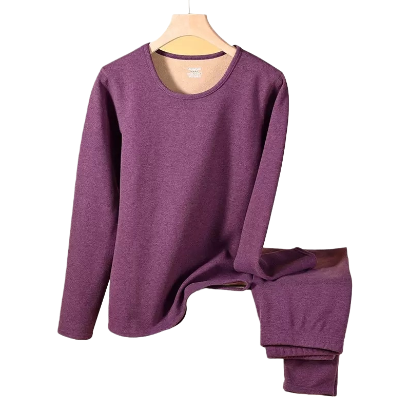 Purple thickened thermal underwear set for both men and women, suitable for close-fitting base wear in autumn and winter Item Picture