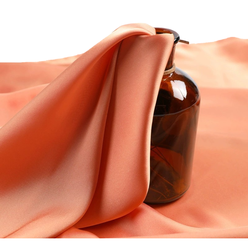 Orange silk fabric is paired with brown glass bottles to decorate with DIY handcrafted materials Item Picture