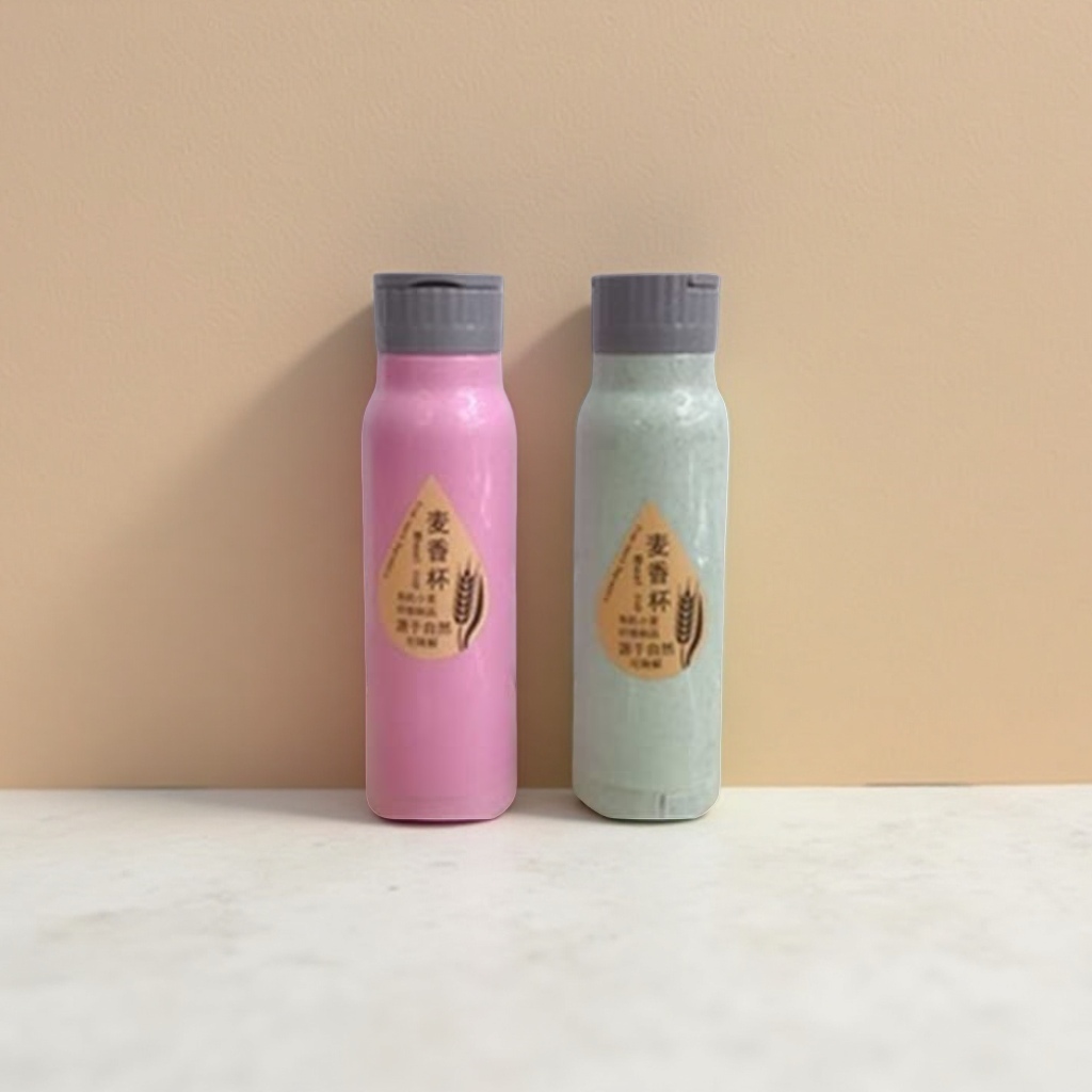 粉色绿色麦香杯 时尚双色麦香风味玻璃水杯