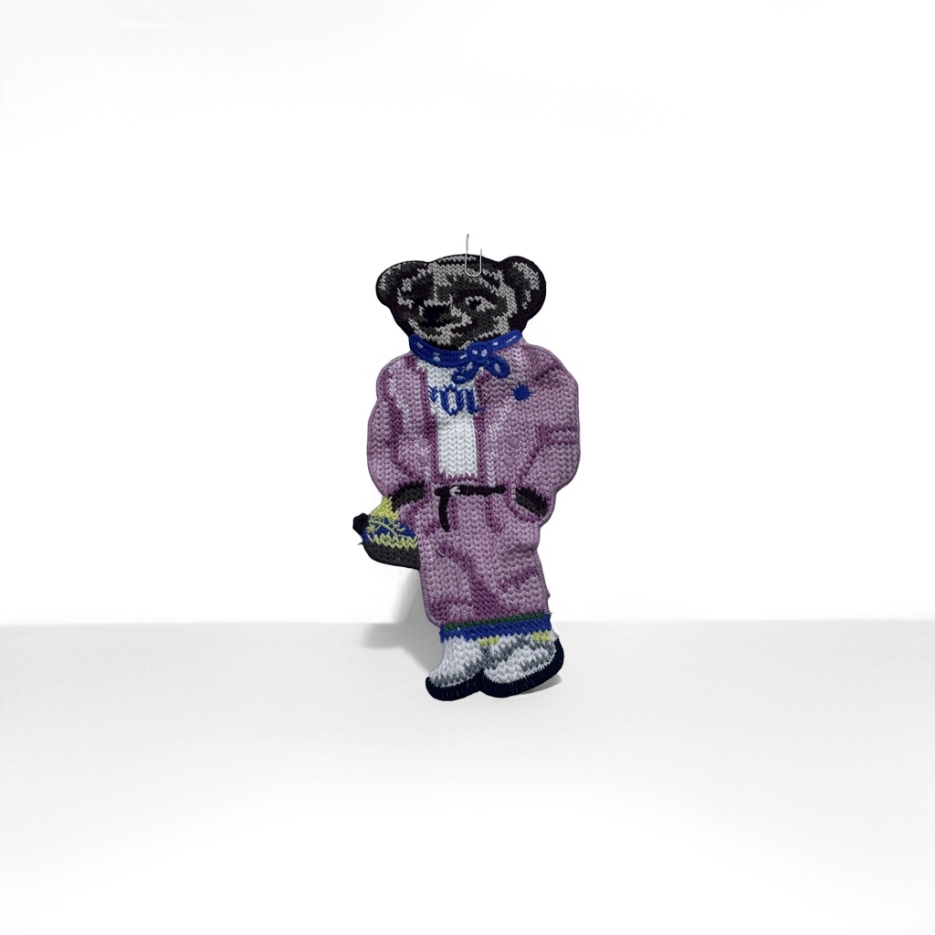 Colorful knitted bear dolls, plush figurines, cute throw pillows and decorative items details Picture