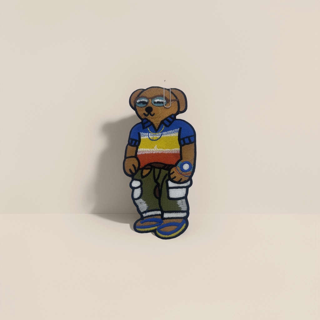 Colorful embroidered bear stickers, handcrafted fabric decorative patches Specification image