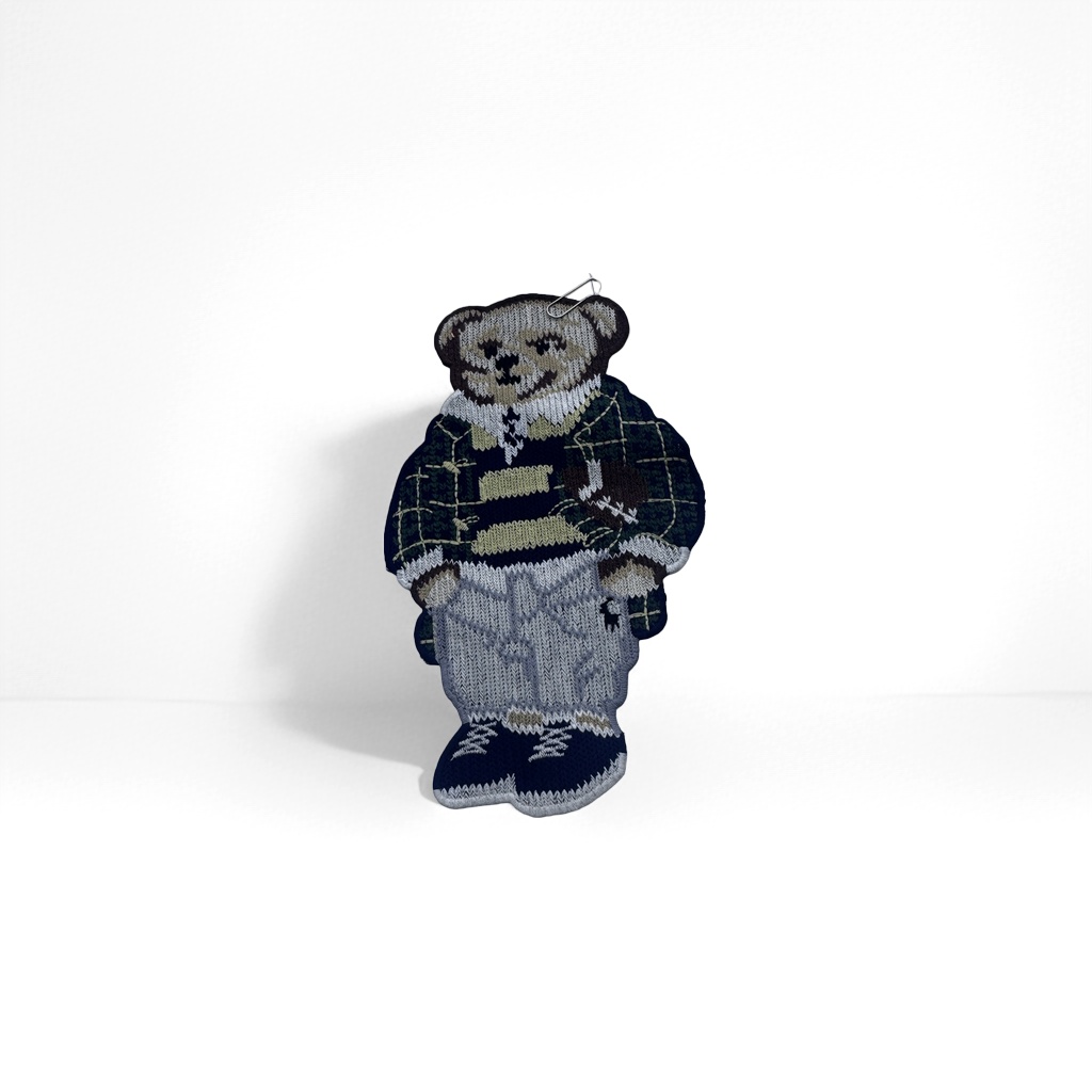 Knitted bear badge, cute plush brooch, DIY handmade clothing and accessories, universal