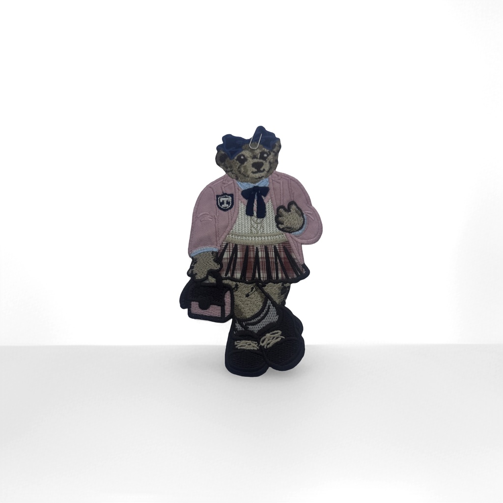 粉色外套棕色熊刺绣贴纸产品图