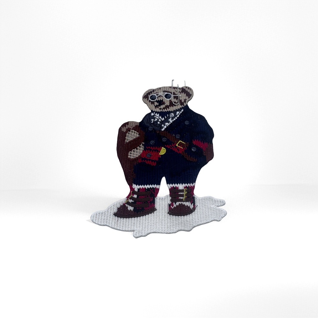 Knitted bear doll made of short fleece fabric with a round shape, a great companion for sleeping in the living room and bedroom