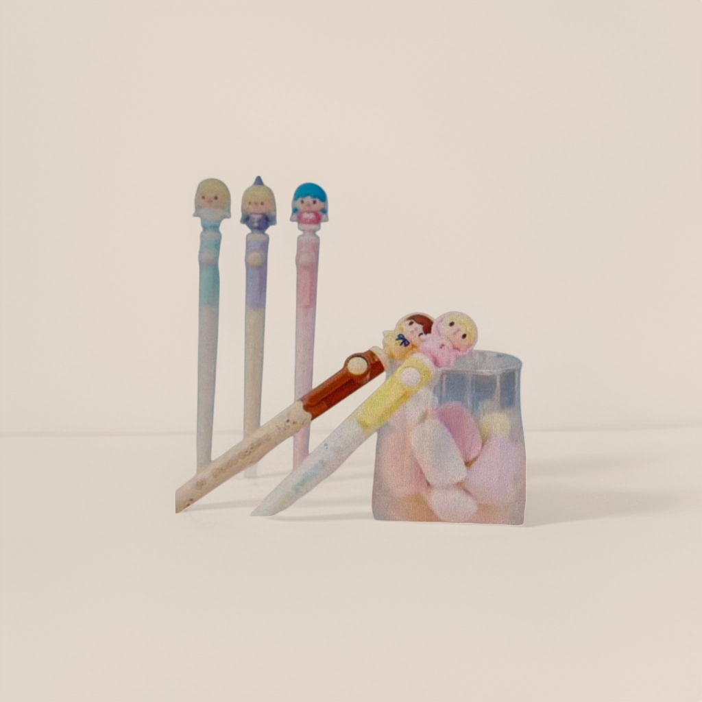 彩色卡通笔帽文具细节图