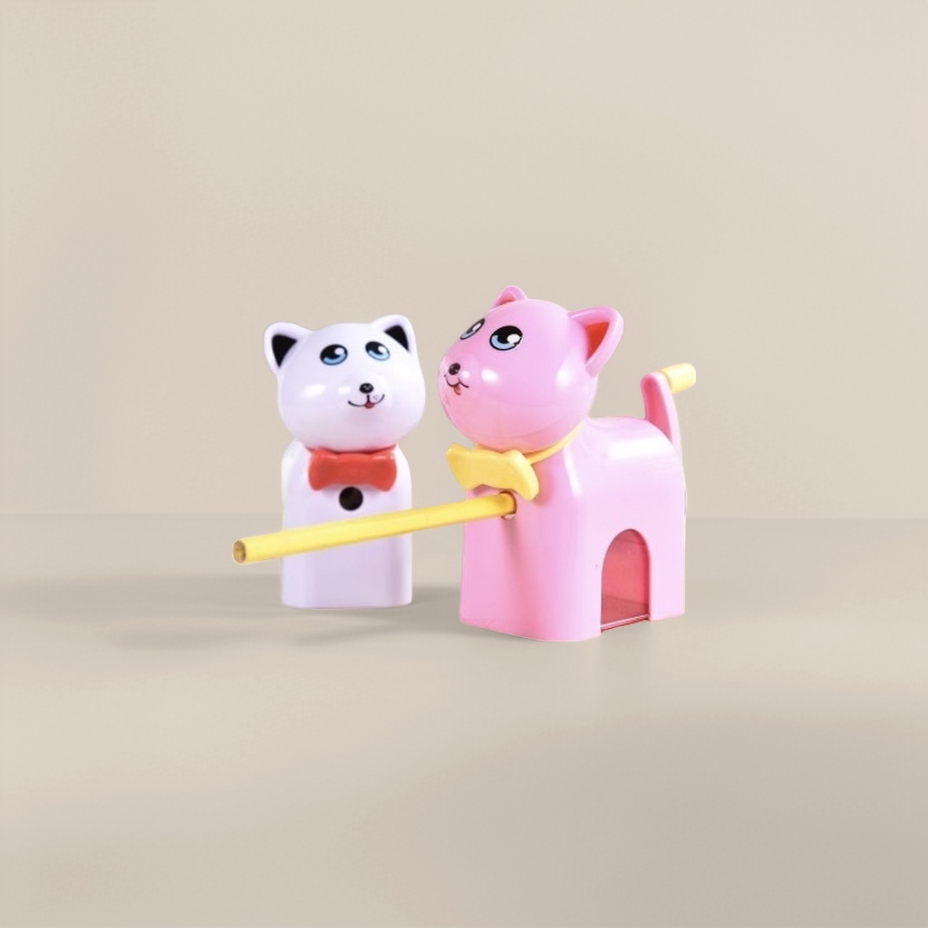 粉色猫形卷笔刀和白色猫形卷笔刀可爱猫咪造型学生文具