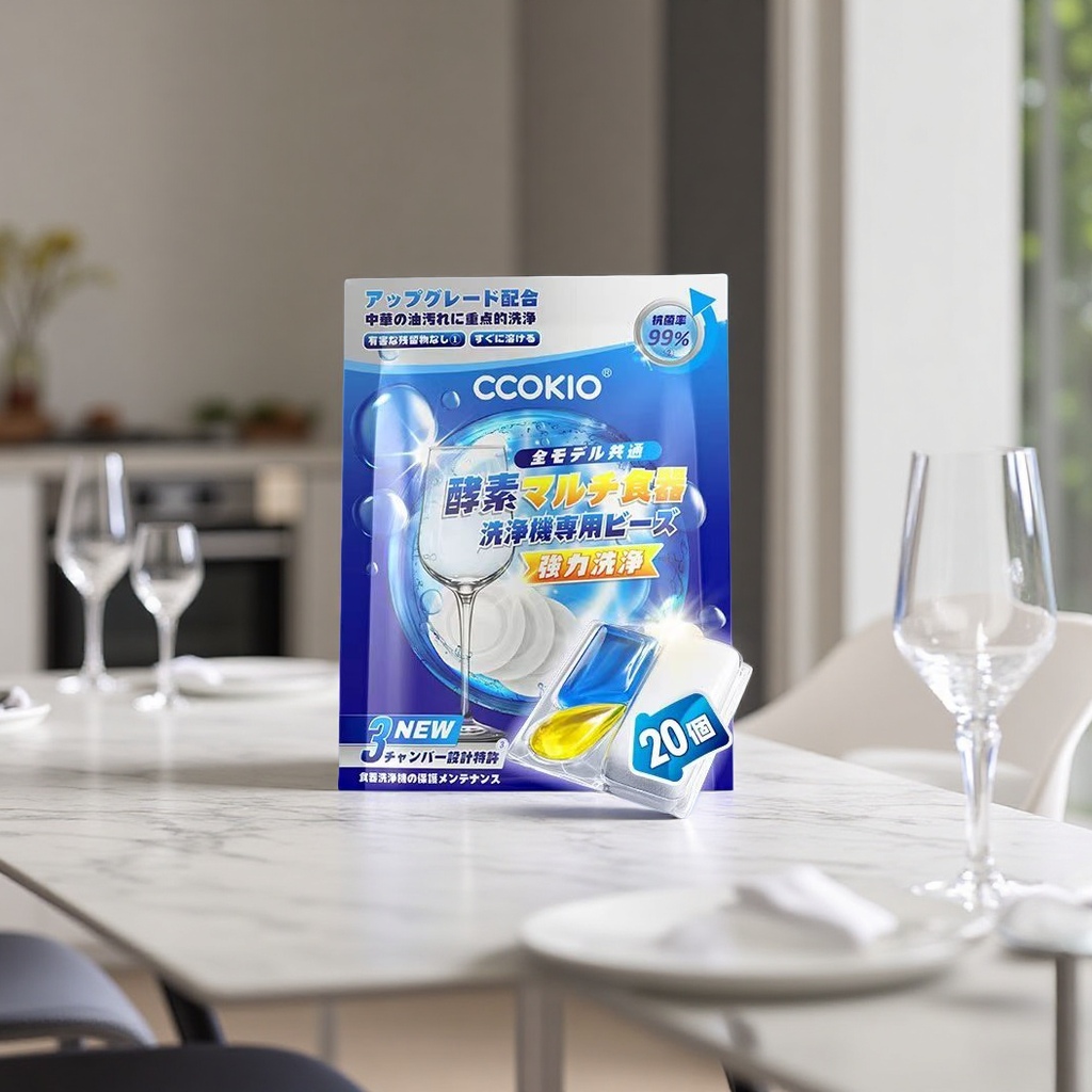 Japanese CCOKIO anhydrous enzyme dishwashing beads special detergent for dishwashers details Picture